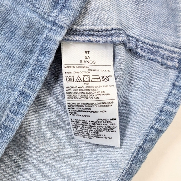 Toddler Girls Old Navy Blue Denim Button-Front Chambray Shirt Dress - Picture 5 of 5